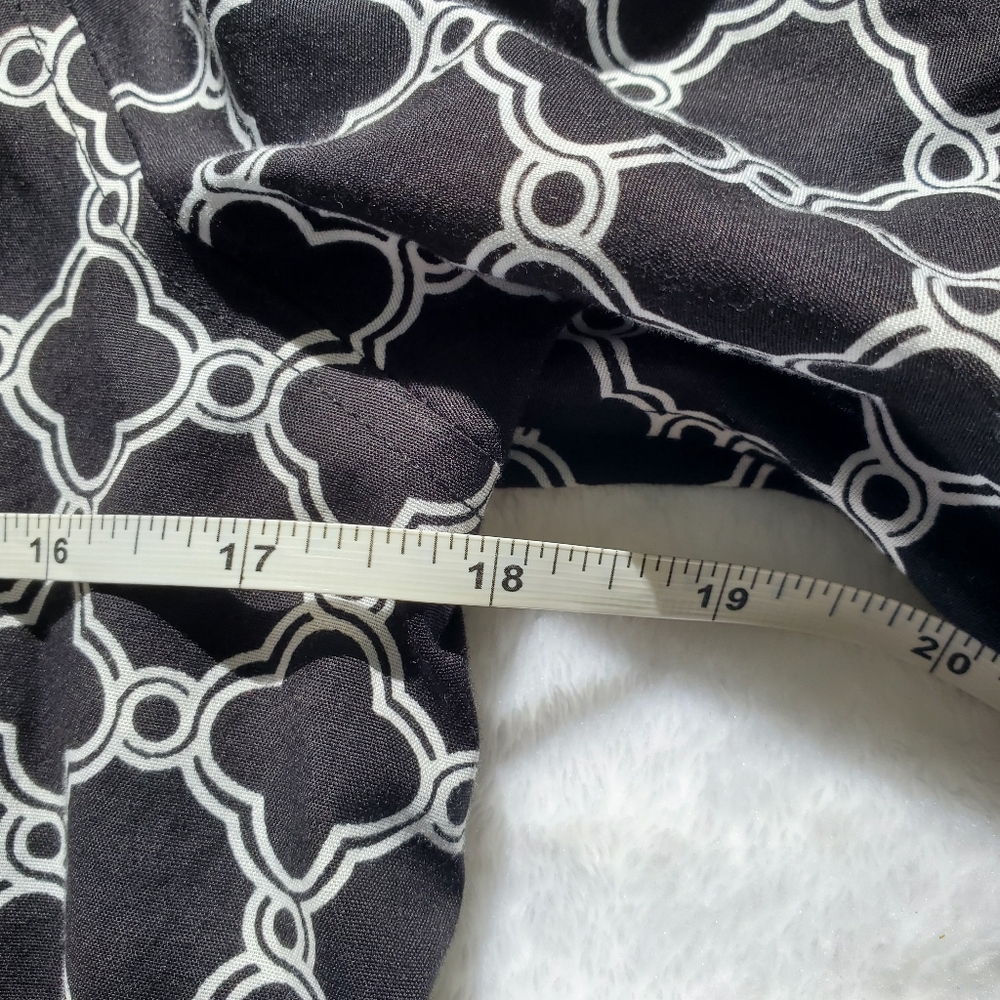 Talbots Black And White Patterned Button Down Shi… - image 6